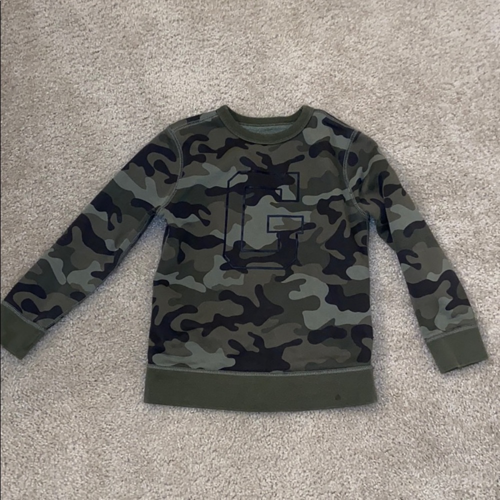 Boys camo crew neck